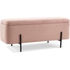 image:imageMCombo Storage Ottoman Bench Teddy Fabric Upholstered Footstool with Storage Space Bed End Bench for Bedroom Living Room Entryway W709 PinkPink