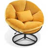 image:imageMCombo Swivel Papasan Chairs Velvet Armless Chair with Height Adjustment Rocking Saucer Chair for Living Room Bedroom HQ405 Yellow