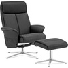 image:imageMCombo Swivel Recliner Chair with Ottoman 360 Faux Leather Lounge Chair with Adjustable Backrest Manual Reclining Chair with Footrest for Small Spaces Living Room Bedroom Office 4603 Dark GreyDark Grey