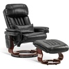 image:imageMCombo Swivel Recliner with Ottoman Faux Leather TV Chair with Vibration Massage Ideal for RV Small Space Living Room amp Bedroom 4999 Faux Leather BurgundyBlack