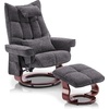 image:imageMCombo Swivel Recliner with Ottoman TV Chair Sets with Vibration Massage Ideal for Small Space Living Room amp Bedroom 4188 BlueGrey