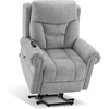 image:imageMCombo Triple Motor Power Lift Recliner Chair with Massage and Lumbarampseat Heating Rolled Arms Adjustable Headrest for Elderly People Fabric 7888 Coffee MediumGrey