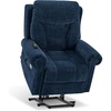 image:imageMCombo Triple Motor Power Lift Recliner Chair with Massage and Lumbarampseat Heating Rolled Arms Adjustable Headrest for Elderly People Fabric 7888 Coffee MediumNavy Blue