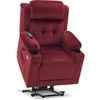 image:imageMCombo Triple Motor Power Lift Recliner with Massage and Heat Electric Recliner Chair for Elderly People Adjustable Headrest Infinite Position Cup HoldersUSB Ports Fabric 7661Navy Blue MediumBurgundy