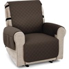 image:imageMCombo Waterproof Recliner Chair Cover Non Slip Recliner Cover with Cup Holder Access and Pockets Washable Furniture Protector Recliner Slipcover for Pets and Kids Light Grey 28Dark Coffee