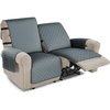 image:imageMCombo Waterproof Recliner Chair Cover Velvet Non Slip Recliner Cover with Pockets Furniture Protector Washable Recliner Slipcovers for Pets Kids Dark Grey 3 SeatDark Grey