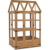 image:imageMCombo Wooden Greenhouse Outdoor Greenhouse with Adjustable Roof Vent and 6 Lockable Door for BackyardOutdoor Use 48 x 388 x 839 Inches 0851 Dark GreyNatural