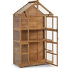 image:imageMCombo Wooden Greenhouse Outdoor with Openable Roof Vent and Adjustable Shelves 0826 Natural