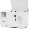 image:imageMCombo XLarge Cat Litter Box Furniture Hidden with Drawer Pet Enclosed Litter Bench Wooden Hideaway Extra Large Indoor Cat House Kitten Washroom Storage Bench CT46White