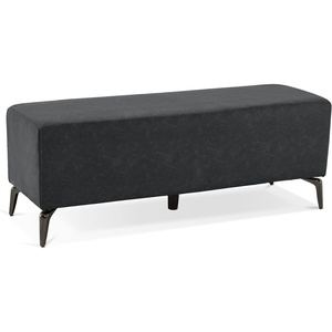 image:imageBarberPub Waiting Room Chairs Salon Furniture Office Reception Bench Ottoman Bench Lobby Guest Chairs for Entryway Store Faux Leather W704 Dark GreyDark Grey