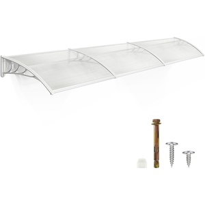 image:imageMCombo 1159 inch Window Awning Outdoor Polycarbonate Hollow Sheet Door Patio Canopy 40x120 Dark Brown Panels with Black BracketWhite CanopyPure White Bracket