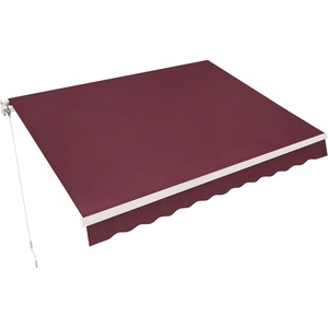 image:imageMCombo 115x95 Feet Manual Retractable Patio Door Window Awning Sunshade Shelter Outdoor Canopy 1210 Green 115L x 95WBurgundy