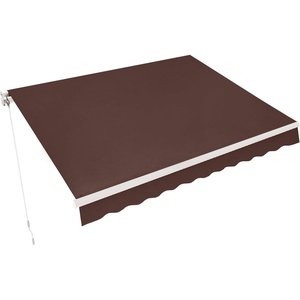 image:imageMCombo 115x95 Feet Manual Retractable Patio Door Window Awning Sunshade Shelter Outdoor Canopy 1210 Green 115L x 95WCoffee Brown