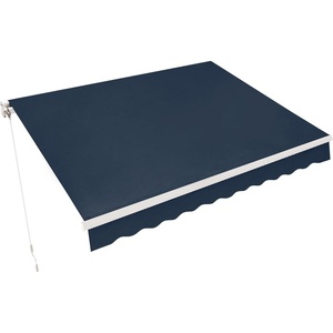 image:imageMCombo 115x95 Feet Manual Retractable Patio Door Window Awning Sunshade Shelter Outdoor Canopy 1210 Green 115L x 95WDark Blue