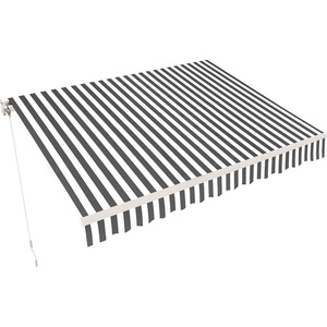 image:imageMCombo 115x95 Feet Manual Retractable Patio Door Window Awning Sunshade Shelter Outdoor Canopy 1210 Green 115L x 95WGrey with White Stripes
