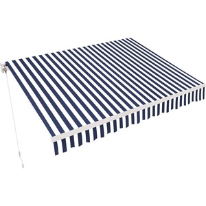 image:imageMCombo 115x95 Feet Manual Retractable Patio Door Window Awning Sunshade Shelter Outdoor Canopy 1210 Green 115L x 95WOcean Blue with White Stripes