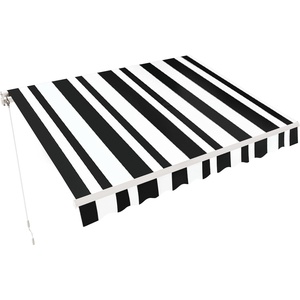 image:imageMCombo 115x95 Feet Manual Retractable Patio Door Window Awning Sunshade Shelter Outdoor Canopy 1210 Green 115L x 95WWhite with Black Stripes