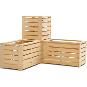 image:imageMCombo 2 Tier Corner Raised Garden Bed Outdoor Wooden Planter Box Elevated Garden Bed with Liners for Vegetables Herbs and Flowers 0315