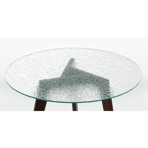 image:imageMCombo 22 Inch Round Glass Table top Water Wave Finish Tempered Glass 14 Thick Flat Polish Edge Clear Glass Table Top for Coffee Table Dining Table Clear 0122Clear