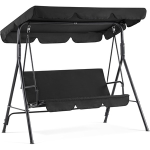 image:imageMCombo 23 Person Outdoor Patio Swing Chair Convertible Canopy Hanging Swing Glider Lounge Chair Removable Cushions 4003 BlackBlack