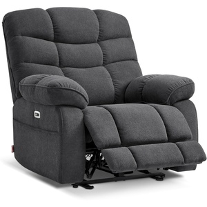 image:imageMCombo 27 Oversized Recliner Power Recliner Chair for Big and Tall Zero Gravity Recliner with USB Charge Ports Side Pockets for Living Room Fabric PR677 BeigeDark Grey