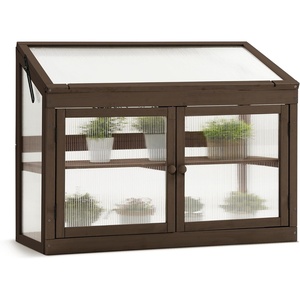 image:imageMCombo 2Tier Wooden Cold Frame Garden Greenhouse Raised Flower Planter Shelf Bed Protection 60570160 OrangeBrown