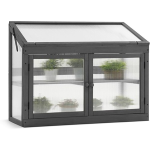 image:imageMCombo 2Tier Wooden Cold Frame Garden Greenhouse Raised Flower Planter Shelf Bed Protection 60570160 OrangeDark Grey
