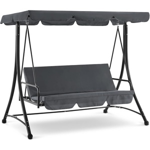 image:imageMCombo 3 Seat Patio Swings with Weather Resistant Steel Frame Adjustable Canopy Reclining Outdoor Porch Swing with Cushion for Backyard Porch Lawn Poolside Balcony 4089 BurgundyDark Grey
