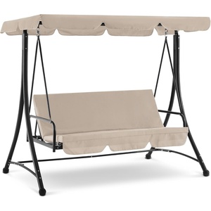 image:imageMCombo 3 Seat Patio Swings with Weather Resistant Steel Frame Adjustable Canopy Reclining Outdoor Porch Swing with Cushion for Backyard Porch Lawn Poolside Balcony 4089 BurgundyBeige