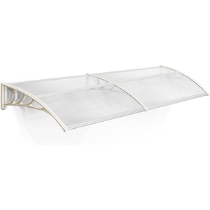 image:imageMCombo 398 x 378 Window Awning Outdoor Polycarbonate Hollow Sheet Door Patio Canopy 60554040 Brown Board with Black BracketLight Yellow BracketWhite Board