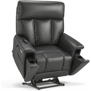 image:imageMCombo 500lbs Heavy Duty Lift Chair for Elderly Extra Wide Dual Motor Power Lift Recliner with Hidden Cup Holders USB Charging Breathable Faux Leather R7777 BlackGrey