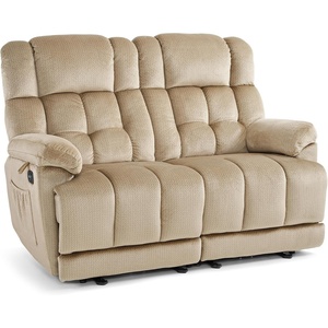 image:imageMCombo 587 Zero Gravity Power Loveseat Recliner with Heat and Vibration Massage Reclining Loveseat Sofa with USB Ports for Living Room Fabric 6237 Beige