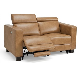 image:imageMCombo 614 Zero Wall Hugger Power Loveseat Recliner Sofa HL198M1 Grey  Power Headrest USB A amp C Charge Ports Solid Wood Legs Small Spaces Living Room Breathable Faux LeatherToast