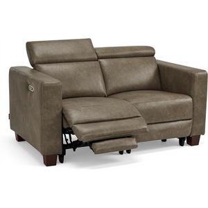 image:imageMCombo 614 Zero Wall Hugger Power Loveseat Recliner Sofa HL198M1 Grey  Power Headrest USB A amp C Charge Ports Solid Wood Legs Small Spaces Living Room Breathable Faux LeatherGrey