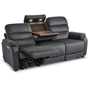 image:imageMCombo 616 Wall Hugger Power Loveseat Recliner Reclining Loveseat with Adjustable Headrest USB Charge Ports Wood Legs for Living Room RVs Small Spaces Fabric ST258M1 Loveseat CoffeeDark Grey