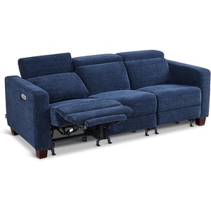 image:imageMCombo 622 Reclining Loveseat Wall Hugger Power Loveseat Recliner Sofa with Adjustable Headrest USB A amp C Charge Ports Wood Legs for Living Room Fabric HL198M1CoffeeNavy Blue