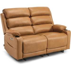 image:imageMCombo 634 Oversized Reclining Loveseat with Heat and Massage Zero Gravity Recliner Loveseat Sofa with Adjustable Headrest and Dual USB Charging Ports Leather 6711Cognac BrownCognac Brown