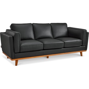image:imageMCombo 648 Genuine Leather Couch Leather Loveseat with Solid Wood Frame Real Leather Sofa for Living Room Napa Leather VE793 Cognac Tan LoveseatBlack