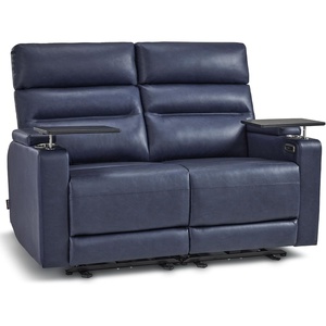 image:imageMCombo 73 Wall Hugger Oversized Power Reclining Loveseat with Console and Outlets for Small Spaces RV Loveseat Sofa with Armrest Storage USB amp Type C Ports 360 Swivel Tray Table RV02M2Navy Blue