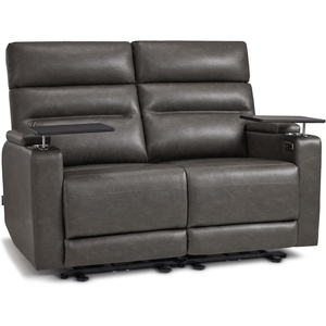 image:imageMCombo 73 Wall Hugger Oversized Power Reclining Loveseat with Console and Outlets for Small Spaces RV Loveseat Sofa with Armrest Storage USB amp Type C Ports 360 Swivel Tray Table RV02M2Dark Grey