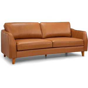 image:imageMCombo 84 Inch Oversized Genuine Leather Sofa Real Leather Sofa with FeatherFiber Pillow amp Solid Wood Frame Napa Leather Loveseat for Living Room VE727 Cognac Tan