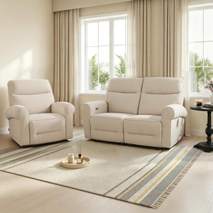 image:imageMCombo Arden Wall Hugger Power Reclining Sofa Set 3Piece PR635H1  PetFriendly FabricUSB Charging PortsChairLoveseatSofafor Small SpacesBeige