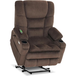 image:imageMCombo Big Man Power Lay Flat Lift Chair Triple Motor Power Lift Recliner with Massage amp Dual Heating Adjustable Headrest Fabric R7524 Navy Blue MediumWideCoffee