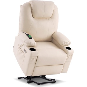 image:imageMCombo Dual Motor Large Power Lift Recliner Chair for Elderly Lay Flat Lift Chair with Heat and Massage Big Lift Recliner for Tall People Faux Leather 7815 Grey LargeCream White