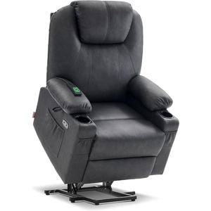 image:imageMCombo Dual Motor Large Power Lift Recliner Chair for Elderly Lay Flat Lift Chair with Heat and Massage Big Lift Recliner for Tall People Faux Leather 7815 Grey LargeGrey