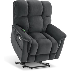 image:imageMCombo Dual Motor Oversized Power Lift Recliner Chair for Elderly with Dual Heating and Massage Infinite Position Lay Flat Lift Chair for Big and Tall Extended Footrest Fabric R7166 BurgundyDark Grey