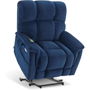 image:imageMCombo Dual Motor Oversized Power Lift Recliner Chair for Elderly with Dual Heating and Massage Infinite Position Lay Flat Lift Chair for Big and Tall Extended Footrest Fabric R7166 BurgundyNavy Blue