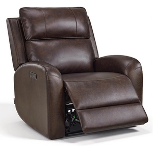 image:imageMCombo Genuine Leather Power Recliner Chair Zero Wall Hugger Recliner for Small Spaces with Power Headrest USB amp TypeC Charging Ports Compact for Living Room amp RV PR693 Dark BrownDark Brown