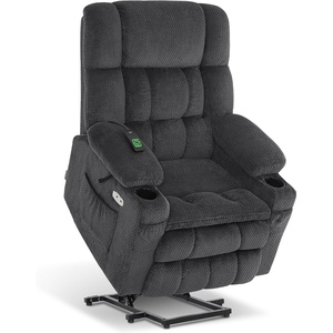 image:imageMCombo Large Dual Motor Power Lift Recliner Chair Sofa with Massage and Heat for Tall Elderly People Infinite Position USB Ports Fabric 7896 Dark Gray LargeRegular