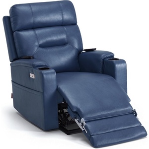 image:imageMCombo Lift Chair for Tall Man 66 Dual Motor Power Lift Recliner Chair for Elderly Lay Flat for Sleeping Heat and Massage USB amp Type C Faux Leather 7755 BlueBlue